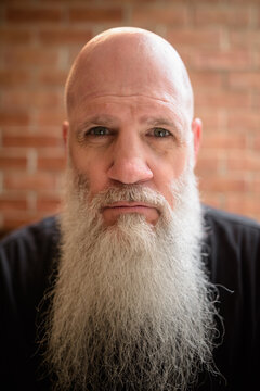 Portrait Of Mature Man With Long Gray Beard