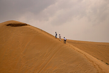 Fototapeta na wymiar beautiful landscape of thar desert in rajasthan, india.