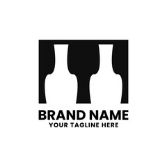 Five bottle company logo design template