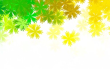 Light Green, Yellow vector doodle texture with flowers.