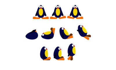 Penguin 2D Side Scroll Computer Game Character
