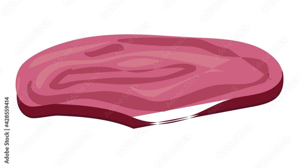 Poster sandwich meat slice icon animation