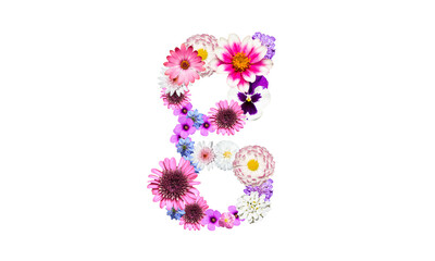 花でデコレーションしたアルファベットの小文字のg（花文字）