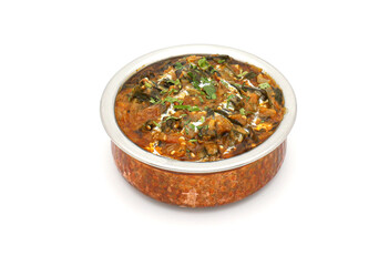 Indian food in brass bowl