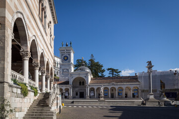 Fototapeta premium Udine (Italy), 1th March, 2021: The monumental renaissance Piazza della Liberta' (Freedom Square)