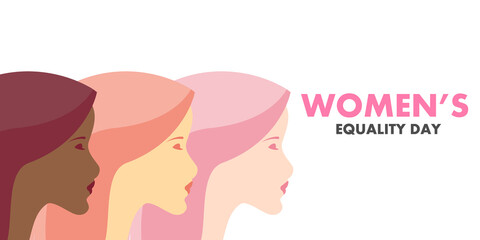 Different women on Womens Equality Day, vector art illustration.