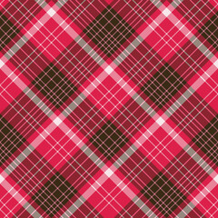 Seamless pattern in brown and bright pink colors for plaid, fabric, textile, clothes, tablecloth and other things. Vector image. 2