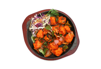 Indian food in brass bowl