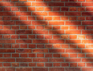 old red brick wall vintage with sunlight
