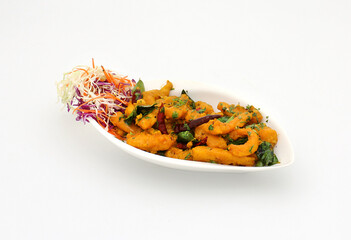 Indian food in brass bowl