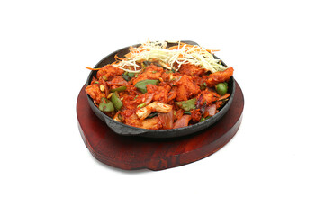 Indian food in brass bowl