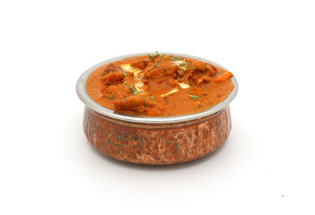 Indian food in brass bowl