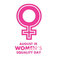 Feminine gender sign for 26 august womens equality day, vector art illustration.
