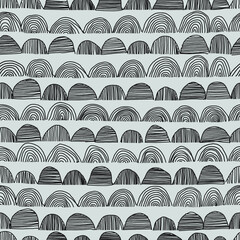 Seamless vector pattern in geometric ornamental style drawn by hand