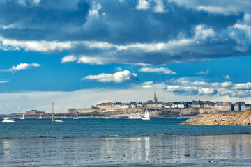 Fototapeta premium Saint Malo view from Dinard, Brittany, France