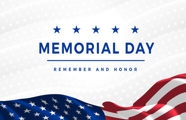 Memorial Day - Remember and Honor Poster. Usa memorial day celebration. American national holiday