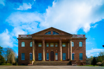 English stately home against blue sky like Berrington Hall
