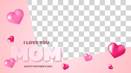 Mother's day holiday banner with png cutout.