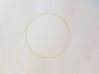 Mug bottom coffee stain on crisp white paper
