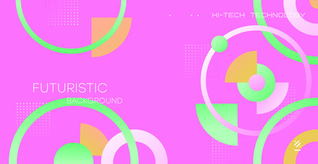 Abstract geometric background. Colorful, minimalist retro poster graphics vector illustration. Abstract pattern trendy with square and round shapes.