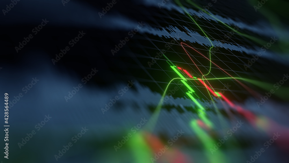 Poster business investment finance analysis data statistics digital stock market exchange forex trading gra