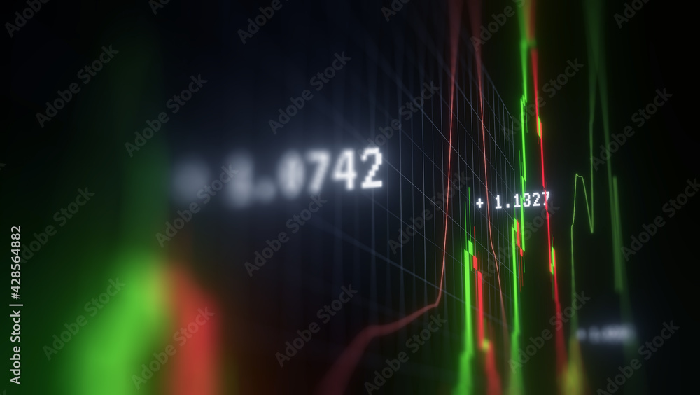 Poster business investment finance analysis data statistics digital stock market exchange forex trading gra