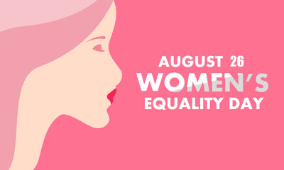 Side profile of the face for womens equality day, vector art illustration.