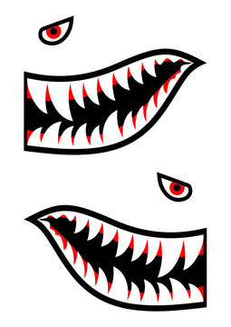 Shark teeth decals vector 