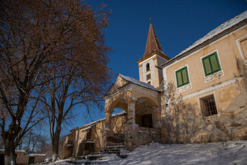Fototapeta na wymiar Fortified church in Marpod Romania