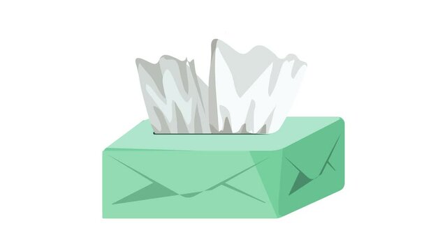 Box with napkins icon animation