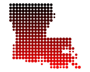 Obraz premium Karte von Louisiana