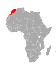Karte von Marokko in Afrika
