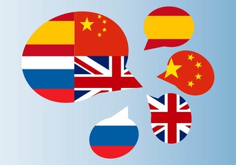Poliglota. Conversaciones y diálogos en varios idiomas, español, inglés, ruso y chino. 