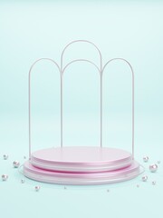 Abstract geometric blank empty space minimal product cosmetic advertising luxury cylinder platform podiums stand show display mock up. pastel colour background studio. 3d rendering.