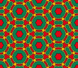 Abstract colorful doodle flower seamless pattern. Floral background. Mosaic, tile of thin line ornament.