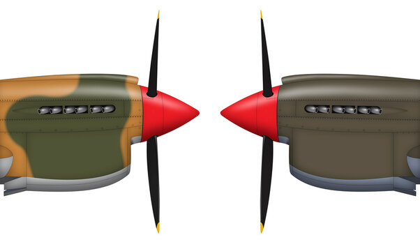 p-40 noses side view, space to apply text on