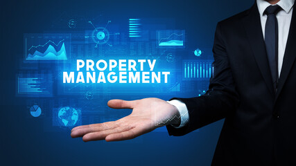 Hand of Businessman holding motivational message