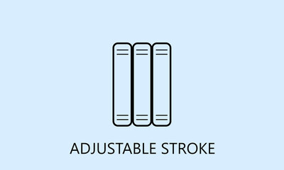 minimalistic book icon, logo or symbol with fully ajustable strokes