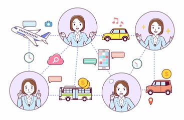 Fototapeta premium 旅行とテクノロジー