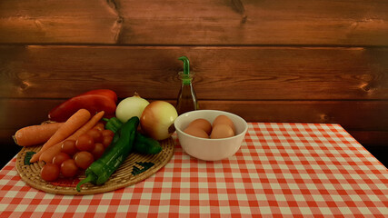 still life with vegetables