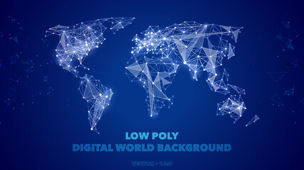 Low Poly Digital World Background