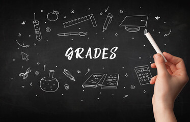 Hand drawing education concept concept