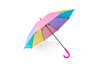 Umbrella pastel color or rainbow color on isolated white background