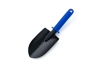 Metal shovel on isolated white background