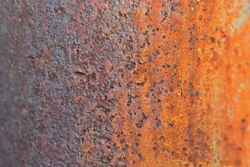 Surface of rusty and painted iron close-up