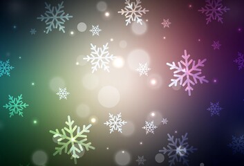 Dark Green, Red vector background in Xmas style.