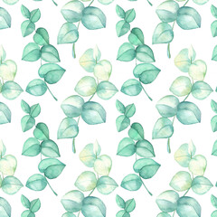 Watercolor leaves pattern