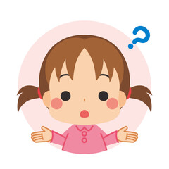 可愛い女の子の不機嫌アイコン 表情バリエーションセット Wall Mural ぽこたぽこ