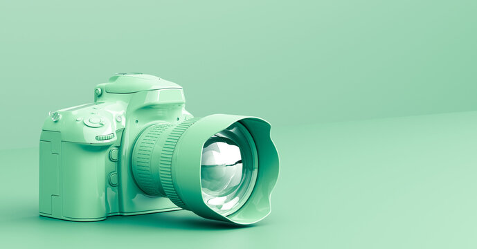 Professional digital camera in one color modern style