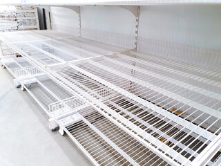 empty shelves in store, super market